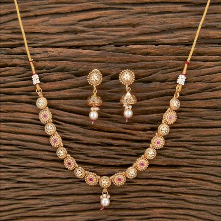 Antique Meenakari Necklace With Gold Plating