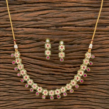 Antique Meenakari Necklace With Gold Plating