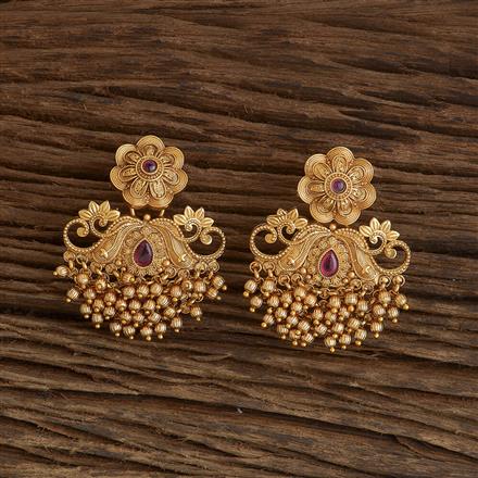 Antique Classic Earring With Matte Gold Plating