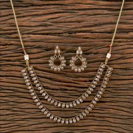 Antique Delicate Necklace With Mehndi Plating