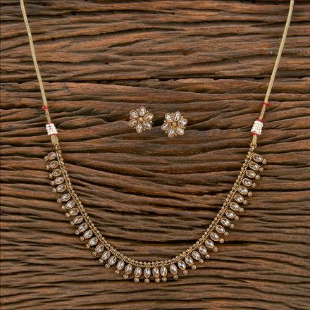 Antique Delicate Necklace With Mehndi Plating