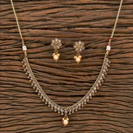Antique Delicate Necklace With Mehndi Plating