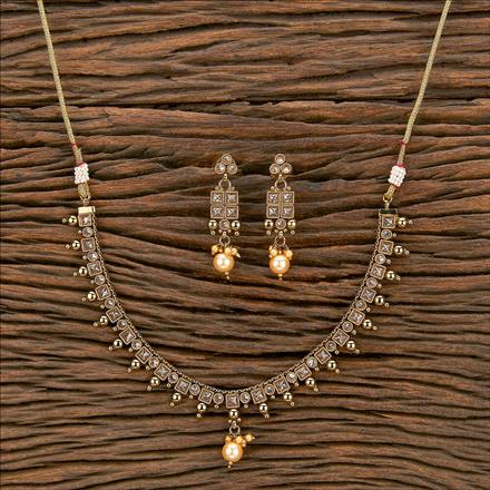 Antique Delicate Necklace With Mehndi Plating