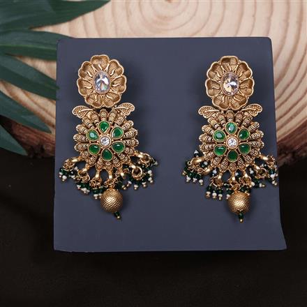 Antique Classic Earring With Matte Gold Plating
