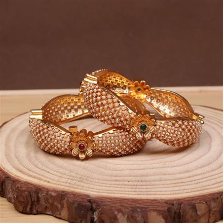 Antique Openable Bangles With Matte Gold Plating