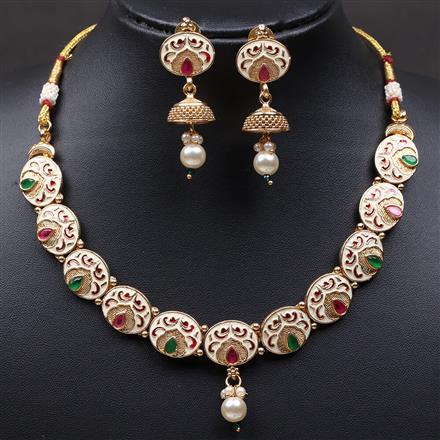 Antique Meenakari Necklace With Gold Plating