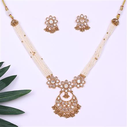 Antique Mala Pendant Set With Gold Plating