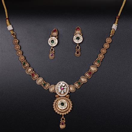 Antique Classic Necklace With Matte Gold Plating