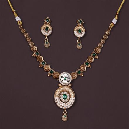 Antique Meenakari Necklace With Matte Gold Plating