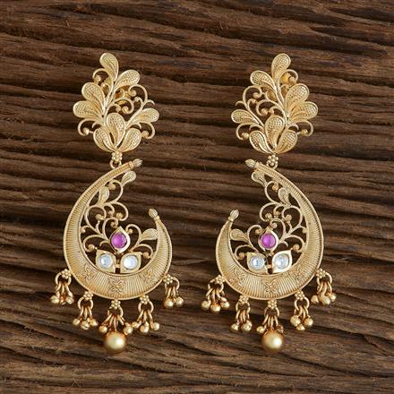 Antique Classic Earring With Matte Gold Plating