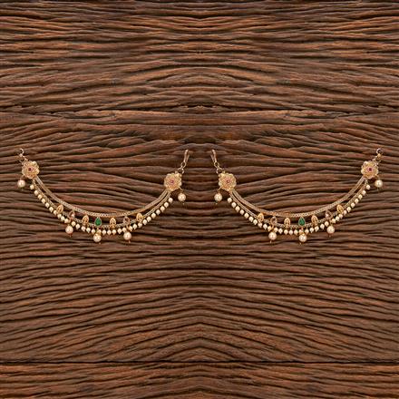 Antique Pearl Ear Chain With Gold Plating