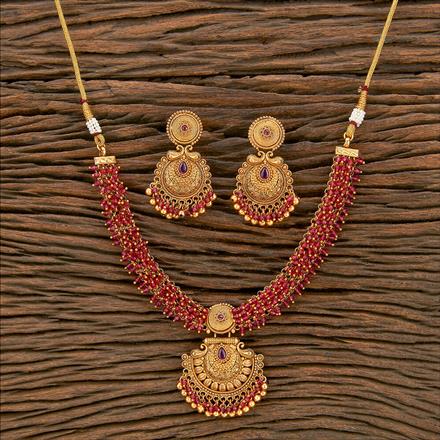 Antique Classic Necklace With Matte Gold Plating