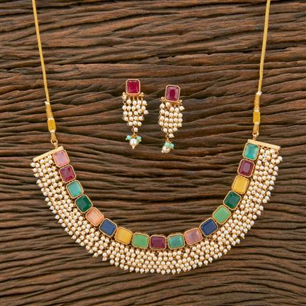 Antique Moti Necklace With Gold Plating