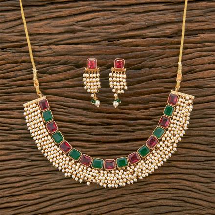 Antique Moti Necklace With Gold Plating
