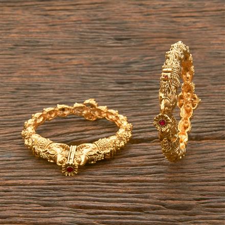 Antique Openable Bangles With Matte Gold Plating