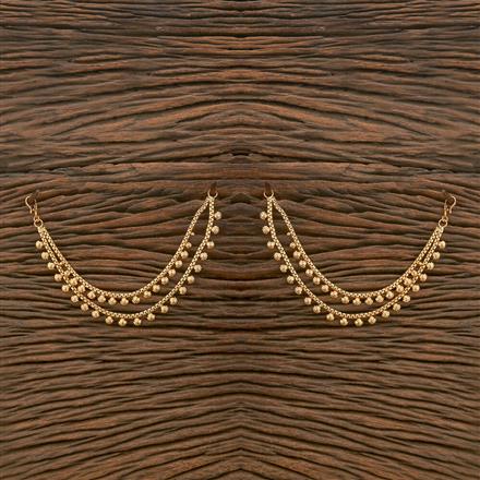 Antique Plain Gold Ear Chain With Gold Plating