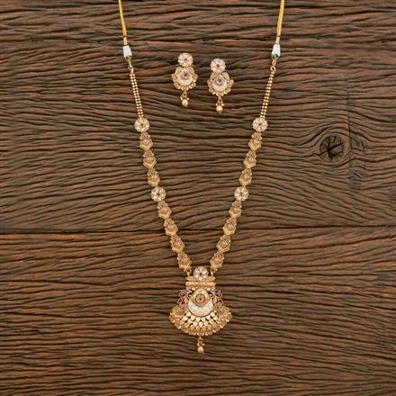Antique Meenakari Necklace With Matte Gold Plating