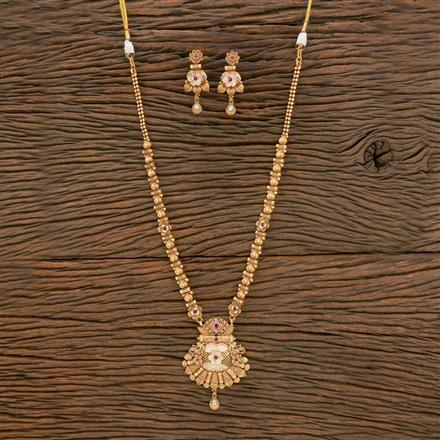 Antique Meenakari Necklace With Matte Gold Plating
