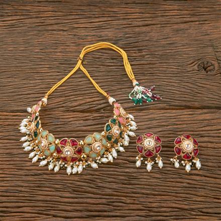 Antique Mukut Necklace With Gold Plating
