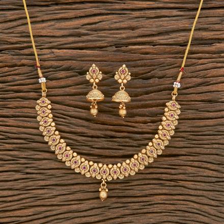Antique Classic Necklace With Matte Gold Plating