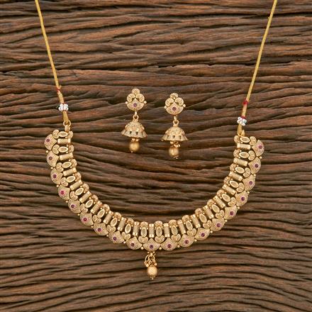 Antique Classic Necklace With Matte Gold Plating