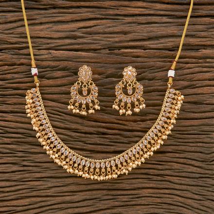 Antique Pearl Necklace With Gold Plating