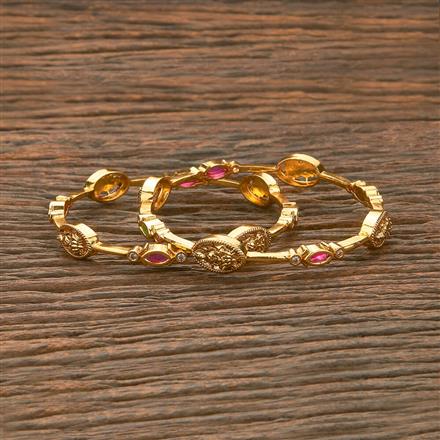 Antique South Indian Bangles With Matte Gold Plating