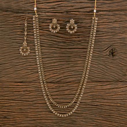 Antique 2 Line Necklace With Mehndi Plating