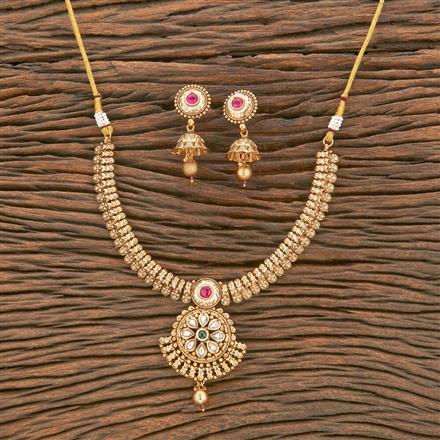 Antique Classic Necklace With Matte Gold Plating