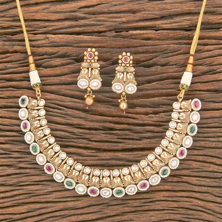 Antique Classic Necklace With Matte Gold Plating