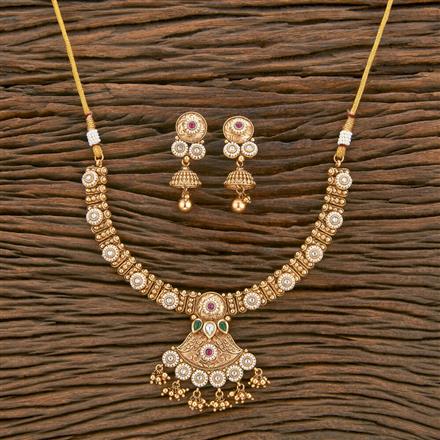Antique Classic Necklace With Matte Gold Plating
