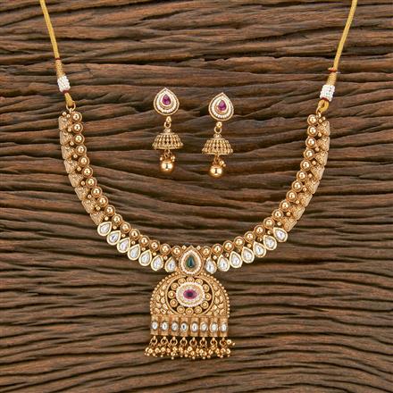 Antique Classic Necklace With Matte Gold Plating