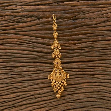 Antique South Indian Tikka With Matte Gold Plating