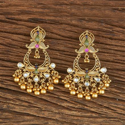 Antique Chand Earring With Matte Gold Plating