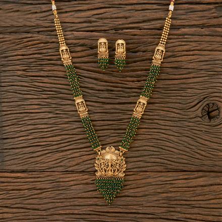 Antique Temple Necklace With Matte Gold Plating