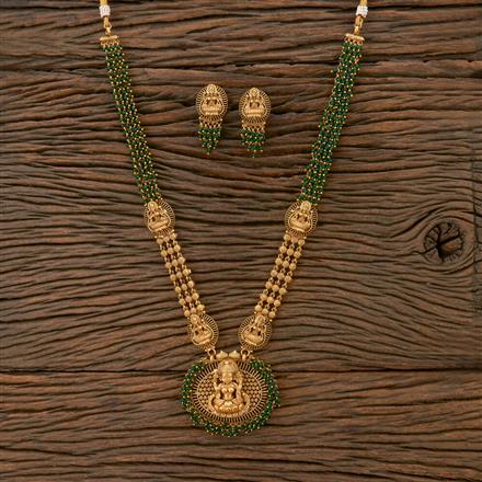 Antique South Indian Necklace With Matte Gold Plating