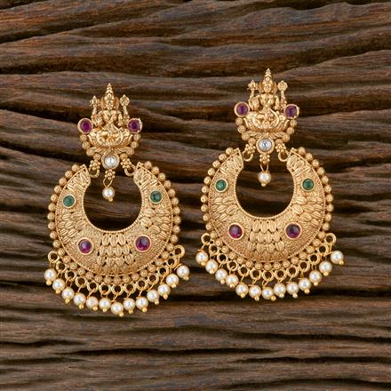 Antique South Indian Earring With Matte Gold Plating