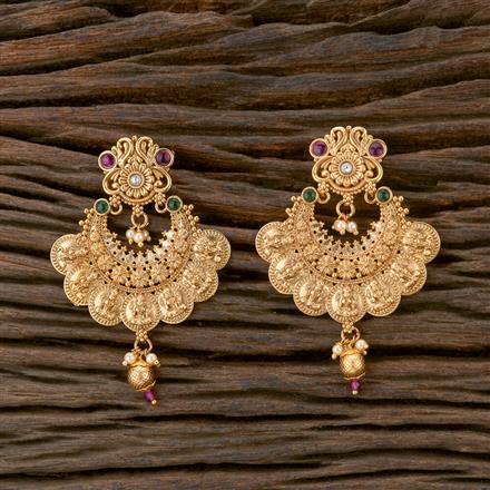 Antique Chand Earring With Matte Gold Plating
