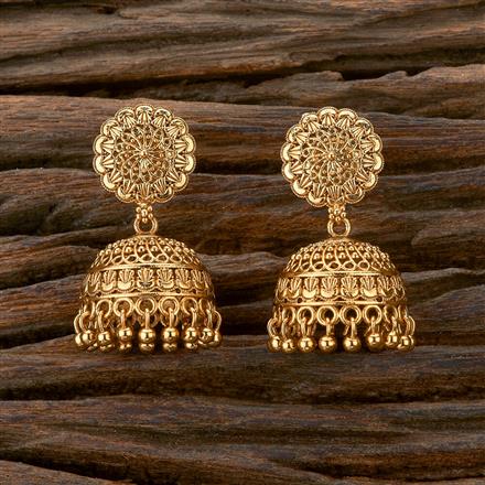 Antique Plain Gold Earring With Gold Plating
