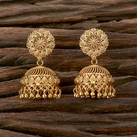 Antique Plain Gold Earring With Gold Plating