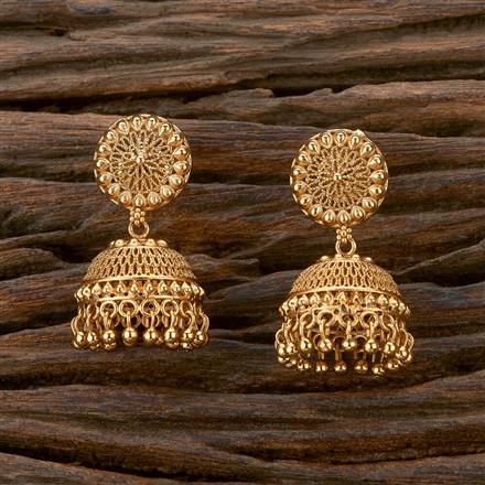 Antique Plain Gold Earring With Gold Plating