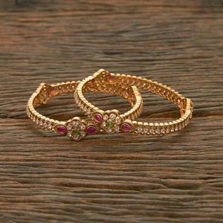 Antique Classic Bangles With Matte Gold Plating