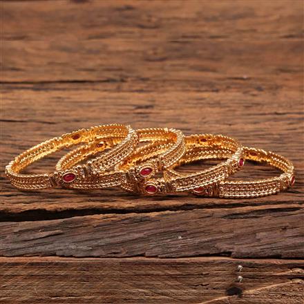 Antique Classic Bangles With Matte Gold Plating