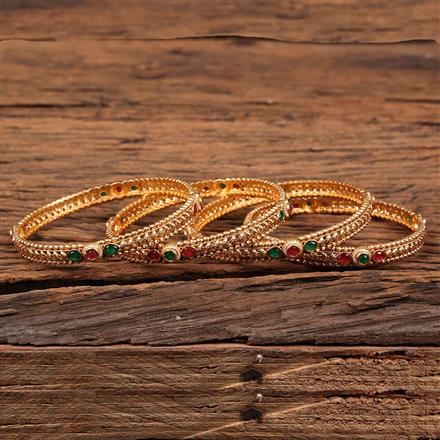 Antique Classic Bangles With Matte Gold Plating