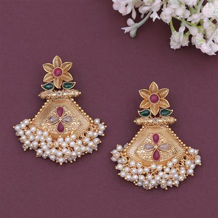 Antique Moti Earring With Gold Plating