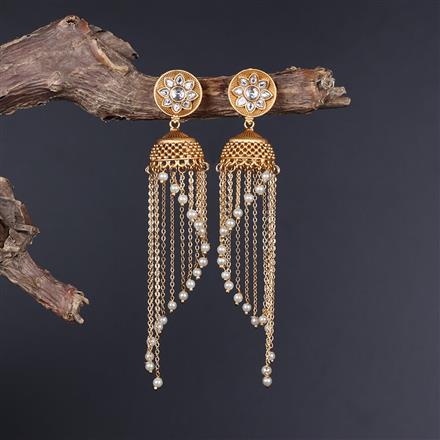 Antique Jhumki With Matte Gold Plating