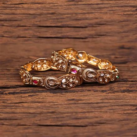 Antique Openable Bangles With Matte Gold Plating