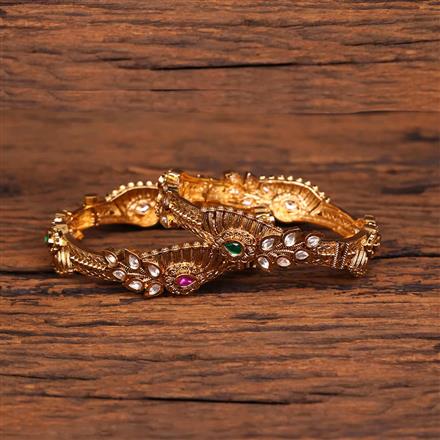 Antique Openable Bangles With Matte Gold Plating