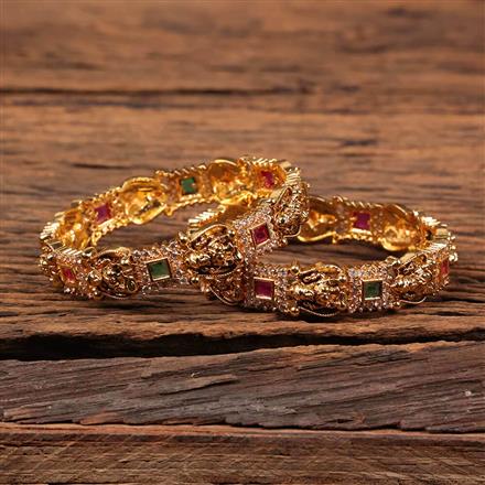 Antique South Indian Bangles With Matte Gold Plating