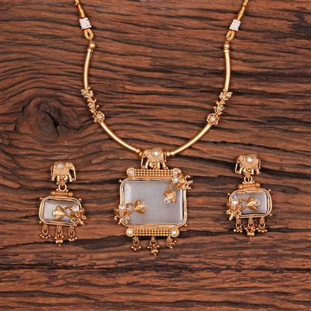Antique Classic Necklace With Matte Gold Plating